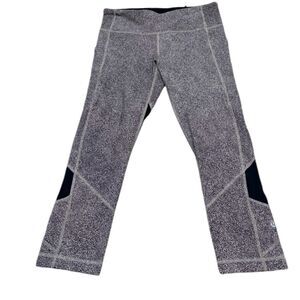 Lululemon Pace Rival Crop Leggings Sea Spray Alpine White Dark Chrome Size 6